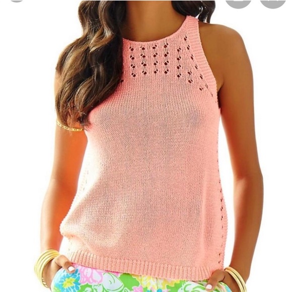 Lilly Pulitzer MAC Sweater Tank in Hot Coral - size M - Picture 1 of 6